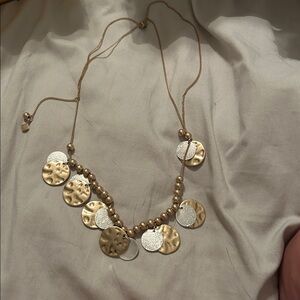 Banana Republic Gold and Silver Disc Necklace‎